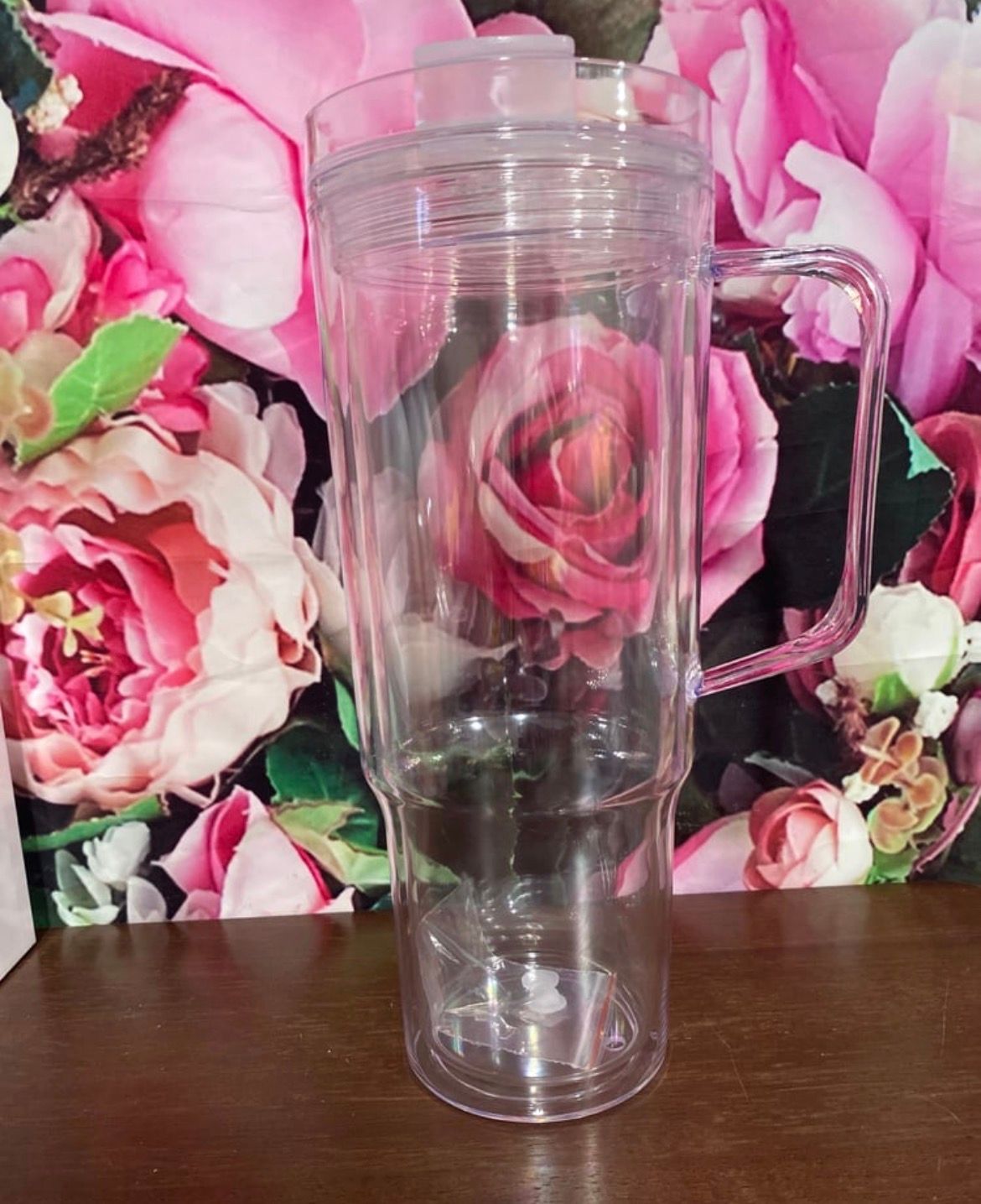 40oz Acrylic Snowglobe Tumbler with Handle
